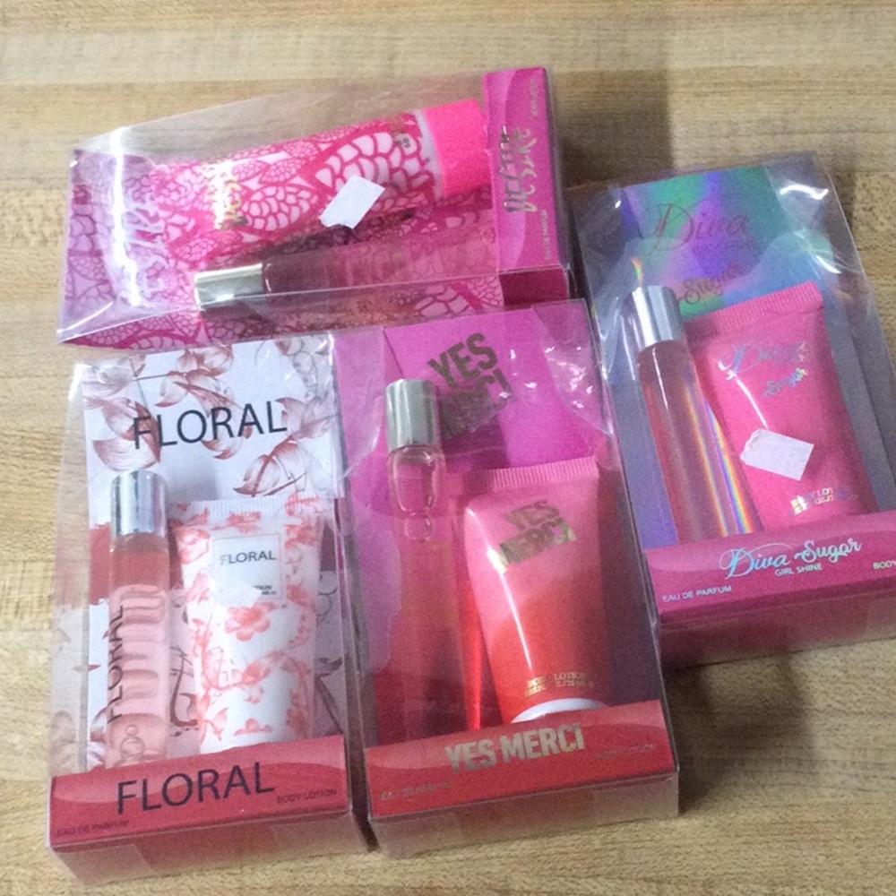 New 4 Different Eau De Parfum And 4 Different Body Lotion